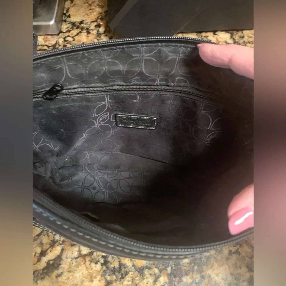 Vintage Black Leather Fossil Shoulderbag